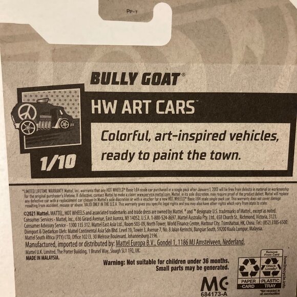 2022 Hot Wheels 62/250 "Bully Goat" 1/10 "HW Art Cars" Series - Purple - Picture 6 of 13